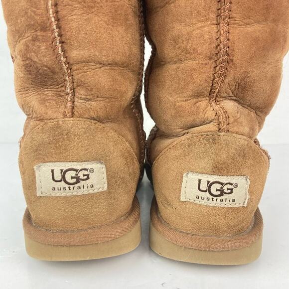 UGG Classic Chestnut Brown Boots Size 5 Genuine Leather/Sheepskin - Picture 10 of 14